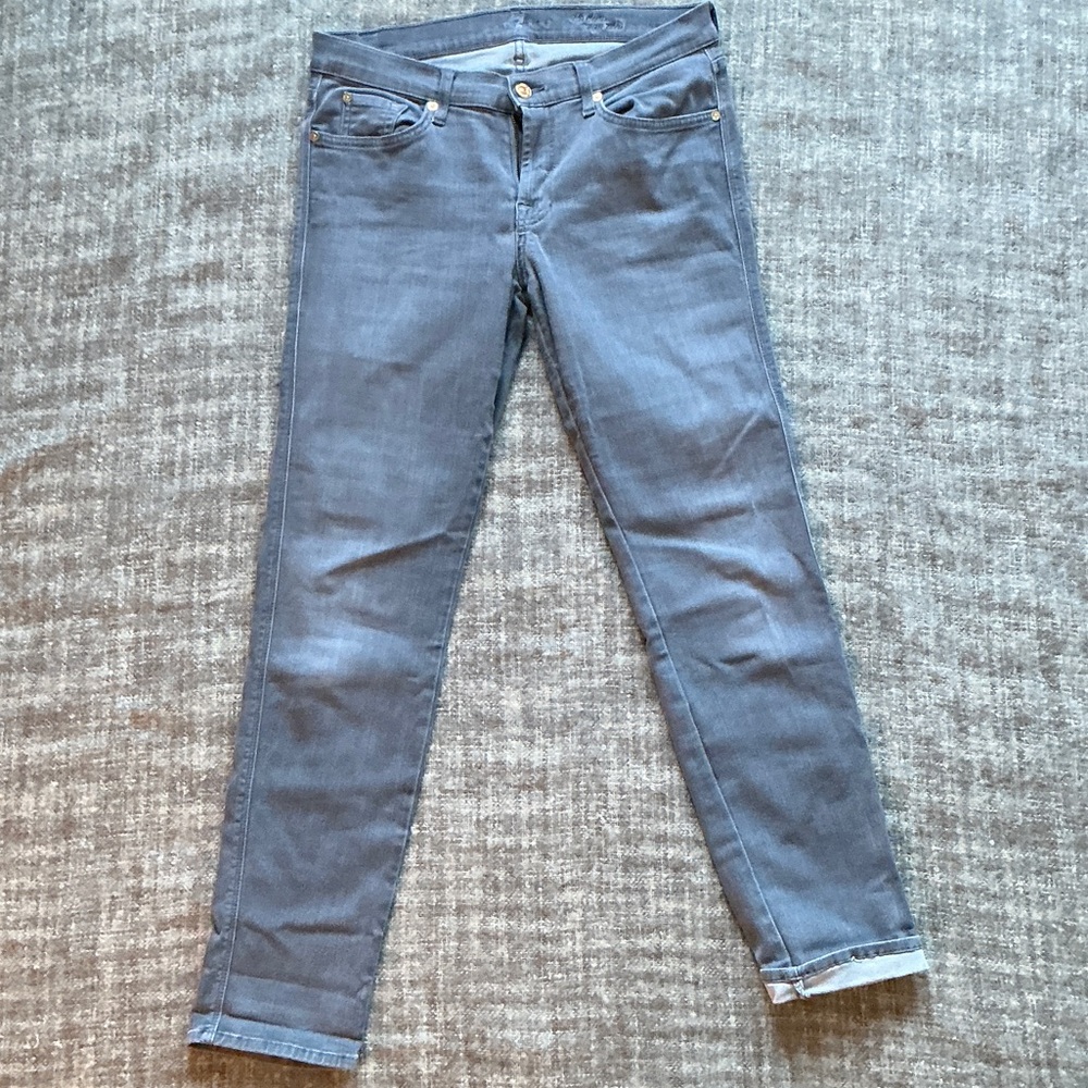 7 For All Mankind Women's Gray Skinny Jeans